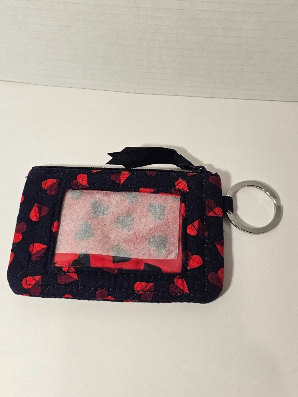 NWOT Vera Bradley Zip ID Case Sweethearts Keychain Compact Wallet Bag Purse